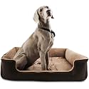 KOZI PET Dog/Cat Ultra Soft Filled Bottom Side Waterproof Reversible Bed Ethnic desingner Black/Beidge-(Export Quality)-XL