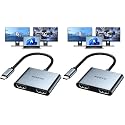 KOZYC USB C to Dual HDMI Adapter 4K@60hz, Type C to HDMI Splitter Extended Display for MacBook/MacBook Pro Air Dell XPS13/15, Samsung Galaxy S9/S9+ [MST Mode (Extended displays) Only for Win OS]