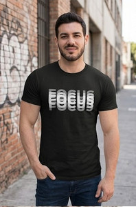 KOZYKULT Typography Men Round Neck Black T-Shirt