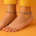 KPahnawa Pyrite Anklet Set of 2 for Women Stainless Steel Anklet