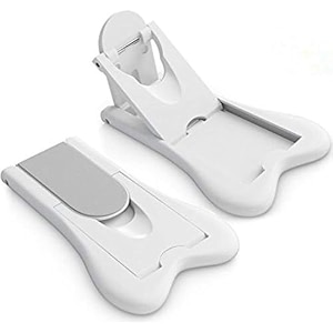 kpng sliding door lock for child safety window stoppers vertical windows sliding glass door lock - baby proof doors amp closets no screws or drills requird white pack of-2