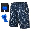 KPSUN Men's Mountain Bike Shorts 3D Padded for MTB Long Distance Riding