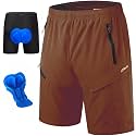 KPSUN Men's Mountain Bike Shorts 3D Padded for MTB Long Distance Riding