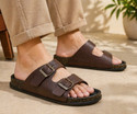 Kraasa Men Men Synthetic Leather Chappal Brown