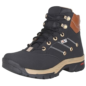 Kraasa Synthetic Boots for Men Black UK
