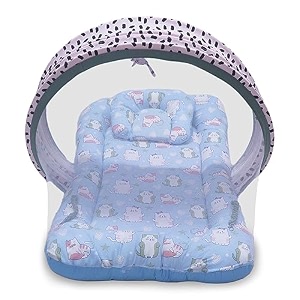 kradyl kroft baby mosquito net bedding for kids with cotton outer fabric and pillow  half openable mosquito net bedding for baby kitty love