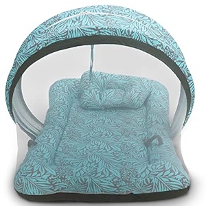 kradyl kroft baby mosquito net flat bed  play mat for kids with cotton outer fabric  half openable mosquito net flat mat for baby playtimes turk delight