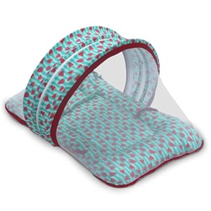 kradyl kroft baby mosquito net bedding for kids with cotton outer fabric and pillow  half openable mosquito net bedding for baby watermelon love