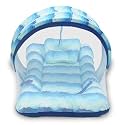 Kradyl Kroft Baby Mosquito Net Flat Bed | Play Mat for Kids with Cotton Outer Fabric | Half Openable Mosquito Net Flat Mat for Baby Playtimes (Waves)
