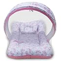 Kradyl Kroft Baby Mosquito Net Flat Bed | Play Mat for Kids with Cotton Outer Fabric | Half Openable Mosquito Net Flat Mat for Baby Playtimes (Pink Butterfly)