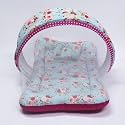 Kradyl Kroft Baby Mosquito Net Bedding for Kids with Cotton Outer Fabric and Pillow | Half Openable Mosquito Net Bedding for Baby (Floral)
