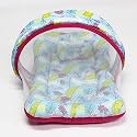 Kradyl Kroft Baby Mosquito Net Flat Bed | Play Mat for Kids with Cotton Outer Fabric | Half Openable Mosquito Net Flat Mat for Baby Playtimes (Aztec Rocket)