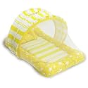 Kradyl Kroft Baby Mosquito Net Flat Bed | Play Mat for Kids with Cotton Outer Fabric | Half Openable Mosquito Net Flat Mat for Baby Playtimes (Sunshine)