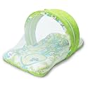 Kradyl Kroft Baby Mosquito Net Flat Bed | Play Mat for Kids with Cotton Outer Fabric | Half Openable Mosquito Net Flat Mat for Baby Playtimes(Yellow Gardenia)
