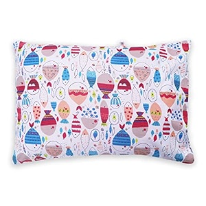 kradyl kroft toddler pillow with 100 cotton removable cover - 20 x 15 inches  children pillows  baby pillows - colorful fishes