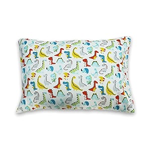 kradyl kroft toddler pillow with 100 cotton removable cover - 20 x 15 inches  children pillows  baby pillows - happy dino