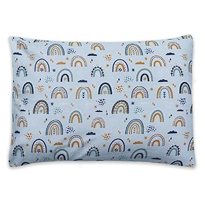 kradyl kroft toddler pillow with 100 cotton removable cover - 20 x 15 inches  children pillows  baby pillows - rainbow rain