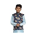 KRAFT INDIA Boys Satin Printed Nehru Jacket