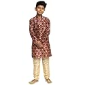 KRAFT INDIA Boys Silk Print Kurta Churidar