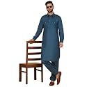 KRAFT INDIA Men's Cotton Pathani Kurta With Drawstring Salwar Set