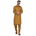 KRAFT INDIA Men's Cotton Pathani Kurta With Drawstring Salwar Set