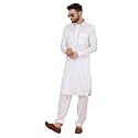 KRAFT INDIA Men's Cotton Pathani Kurta With Drawstring Salwar Set