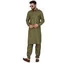 KRAFT INDIA Men's Cotton Pathani Kurta With Drawstring Salwar Set