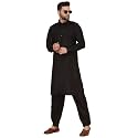 KRAFT INDIA Men's Cotton Pathani Kurta With Drawstring Salwar Set