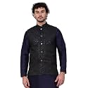 KRAFT INDIA Men39s Embroidered Sequins Jacquard Nehru