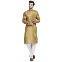 KRAFT INDIA Men Cotton Dark Stripped Kurta