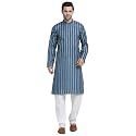 KRAFT INDIA Men Cotton Dark Stripped Kurta