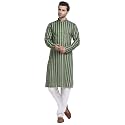 KRAFT INDIA Men Cotton Dark Stripped Kurta