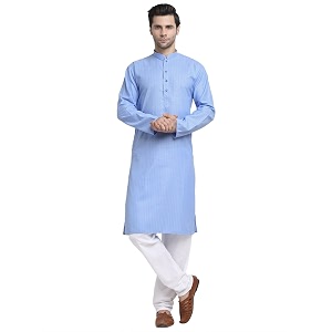 KRAFT INDIA Men Cotton Striped Kurta Pyjama