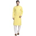 KRAFT INDIA Men Cotton Striped Kurta Pyjama