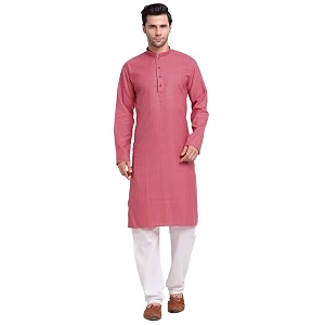 KRAFT INDIA Men Cotton Stripped Kurta ONLY