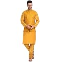KRAFT INDIA Mens Gold Silk Blend Kurta