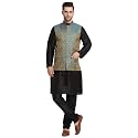 KRAFT INDIA Mens Gold Silk Blend Kurta