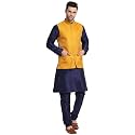 KRAFT INDIA Mens Gold Silk Blend Kurta