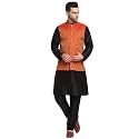 KRAFT INDIA Mens Gold Silk Blend Kurta