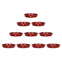 Kraft Seeds Planter Gamla Bottom Plate/Tray 6 Inches Diameter For Planters (Pack of 10pc) By Kraft Seeds,Red