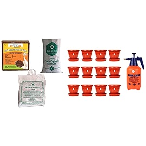 kraft seeds 12pcs plastic gamlaampkraft seeds garden pressure spray pumpampkraft seeds organic manure includes 4kg vermicompost 4kg cocopeat 4kg organic manure pack amp plants