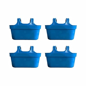 kraft seeds all new double hook railing hanging planters with quirky design and bright colours for railings and terrace garden use  blue - pack of 4
