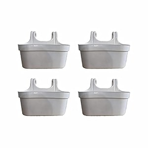 kraft seeds all new double hook railing hanging planters with quirky design and bright colours for railings and terrace garden use  white - pack of 4 ks-nta-505