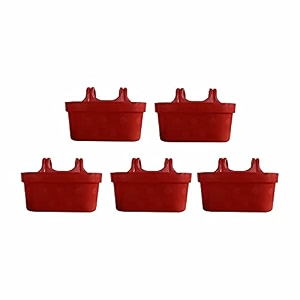 kraft seeds all new double hook railing hanging planters with quirky design and bright colours for railings and terrace garden use  red - pack of 5