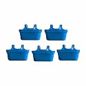 Kraft Seeds All New Double Hook Railing Hanging Planters with Quirky Design and Bright Colours for Railings and Terrace Garden Use – Blue - Pack of 5