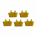Kraft Seeds All New Double Hook Railing Hanging Planters with Quirky Design and Bright Colours for Railings and Terrace Garden Use – Yellow - Pack of 5