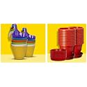 Kraft Seeds Deluxe Planter with Bottom Plates (20 Pcs, 8 Inch, Red) Plastic Hanging Planters for Home &amp; Balcony Garden (12 Pcs, 8 Inch, Multicolor)