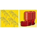 Kraft Seeds Deluxe Planter with Bottom Plates (20 Pcs, 8 Inch, Red) Spectacular Metal Stand |Plant Stands| Rectangular Metal Plant Stand/Pot Stand/Flower Pots - 24 inches (Set of 4)