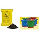 Kraft Seeds Deluxe Plastic Planter with Trays for Home Gardens and Terrace (6 Pcs, 12 Inch, Multicolor) Vermicompost 10 KG | Organic Manure for Plants