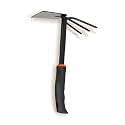 Kraft Seeds Garden Hoe With Prong - 1 PC (Metal) | 2 in 1 Garden Tools | Gardening Tools for Home Garden | Durable and Sturdy Rust-free Rake for Garden | Garden Accessories | Essential Tools for Lawns